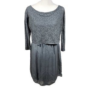 Amanti Women's size Small Steel Blue Silk Dress NWT